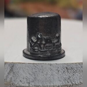 Vintage Metal Pewter Coliseum and Boat Thimble- Souvenir [ Read Details ]